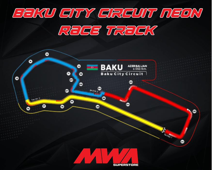 Baku City Circuit Neon Race Track