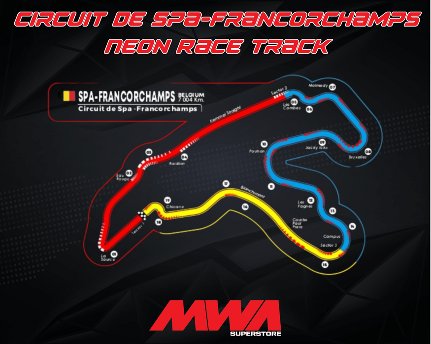 Circuit De Spa-Francorchamps Neon Race Track