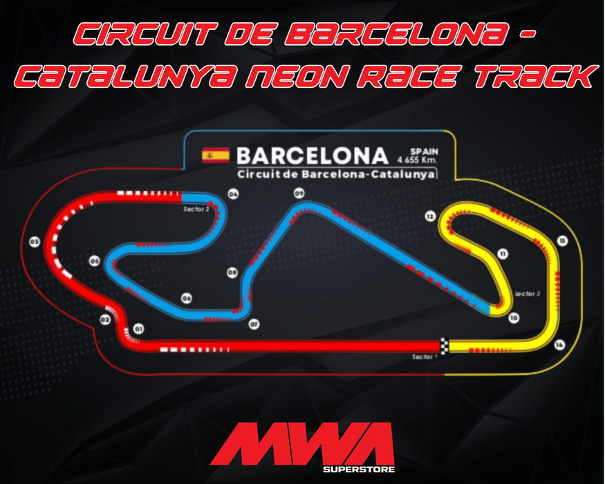 Circuit De Barcelona-Catalunya Neon Race Track