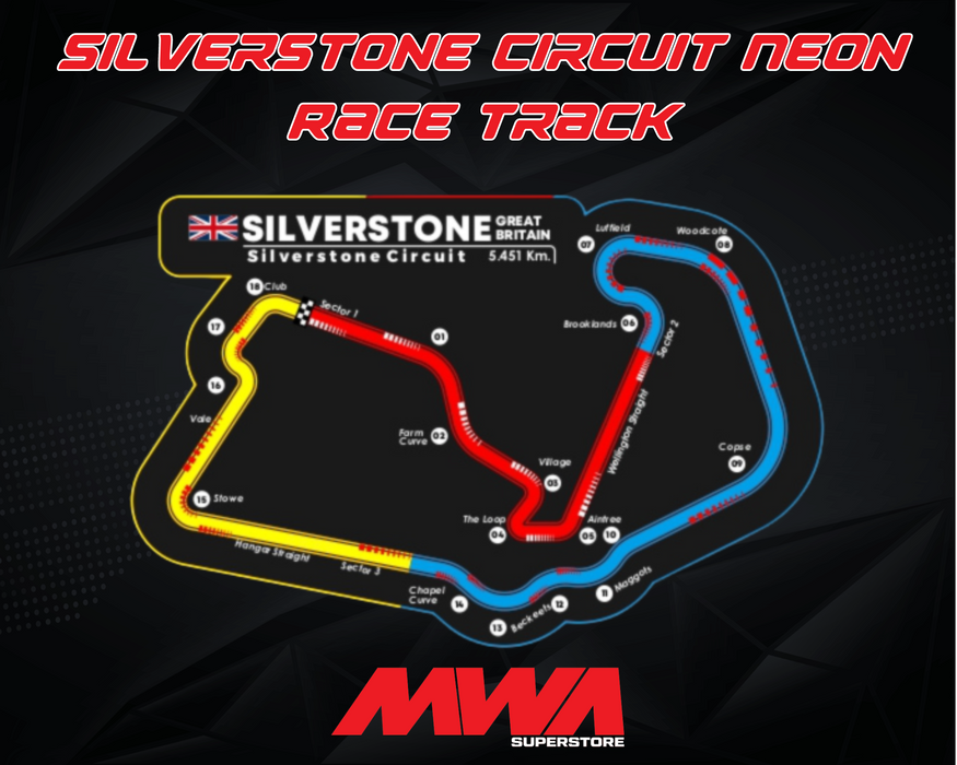 Silverstone Circuit Neon Race Track